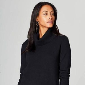 ✨WILLI SMITH Black Drape Cowl Neck Sweater